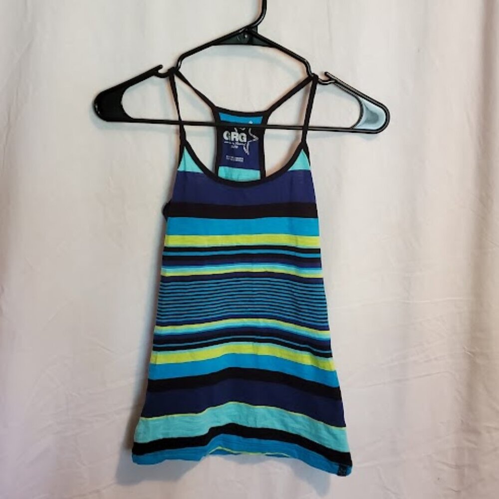 GRG Striped Multicolor Spaghetti Strap Tank Top